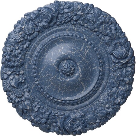 Ekena Millwork Marseille Ceiling Medallion (Fits Canopies up to 7 3/8"), Hnd-Painted Americana Crackle, 21"OD x 2"P CM21MAAMC